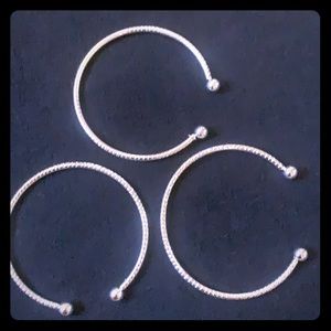 Silver cuff bracelet set